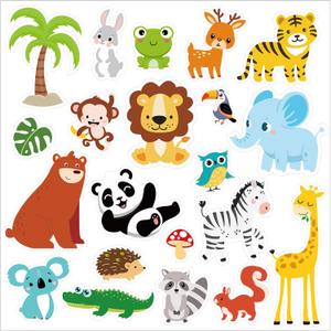 Frienda 500 Pcs Cute Jungle Animals Stickers for Kids Zoo Safari Animal Stickers for Kids Toddlers Adults Gifts Home Classroom Nursery Prizes Zoo Party Teacher Supplies Decorations