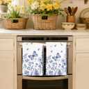 3 x Nanstone Spring Summer Kitchen Towels 18x26 Inch Set of 2,Blue and White Floral Dish Towel Hand Towels for Dinning