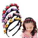 Hairpin, Sweet Princess Hairstyle Hairpin for Girl, Double Layer Headbands with Clips Twist Plait, 4 Pcs