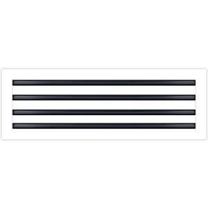 24x8 White Modern AC Vent Cover - Decorative Air Vent - Standard Linear Slot Diffuser - Register Grille for Ceiling, Walls & Floors - Texas Buildmart