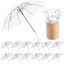 Wedding Clear Bubble Umbrella Bulk 52 Inch Large Dome Rain Windproof Stick Umbrellas,High-Visibility Transparent Rain Umbrellas, Firm and Durable, Easy Operation, Large Clear Umbrella for Wedding Bride Groom Photography Golf Outdoor Parties