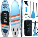 VIYAU Inflatable SUP Board, Stand Up Paddling Board Equipped with 3-Piece Adjustable Aluminum Paddle + Hand Pump, 320 × 81 × 15 cm