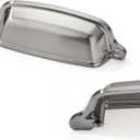 10 Pack 3 inch (76 mm) Brushed Satin Nickel Cabinet Cup Pulls Drawer Pulls Kitchen Hardware Cabinet Handles Drawer Handles Knobs Cup Pull.