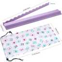 4PCS Mahjong Racks with Pushers, Purple Wooden American Mahjong Tile Pushers and Racks Set of 4, with White Printed Mahjong Racks Drawstring Bag, Mahjong Accessories (19.68 Inches), 19.68" L x 2.55" W x 1.06" H