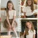 Girls Ribbed Short Sleeve T-Shirt | Crew Neck, Ribbed, Solid, Slim, Basic Layer Tops, Summer, Casual School Outfits, Trendy, Kids, Tween, Teen Youth