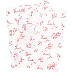 HolyMaji 50 Sheets Pink on White Thank You Tissue Paper 20 x 14" Rose Gold Tissue Paper for Gift Bags Bulk Wrapping for Graduation Birthday Party Favor Decor Wedding Valentine's Day Baby Shower
