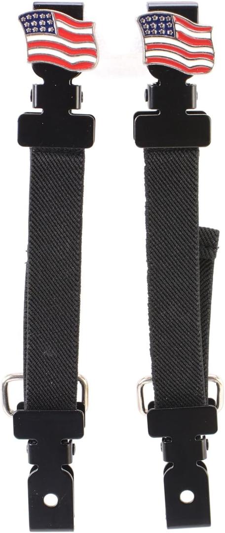 Milwaukee Leather Motorcycle Biker Elastic Bungee for Chaps or Pants in Various Emblems (Set of 2) MLA - One Size Fits Most (Mla4003-usa-flag)
