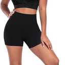 ATHVOTAR Workout Gym Biker Shorts Women: High Waisted Seamless Sports Running Butt Lifting Shorts Sets, Black/Black, Size: M