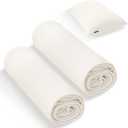 Momcozy Life Coolmurm Cooling Pillow Cases for Hot Sleepers, 2 Stretchy Cooling Pillowcases, Lightweight Breathable Cooling Pillow Cover Zipper Pillow Protector, Ivory White (for Standard Pillow)