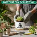 Funny Magical Cat Ceramic Succulent Cactus Flower Plant Pots with Bamboo Tray, 3.5 Inches Window Garden Cute Cat Planter Pot for Home Desk Decor Planter (No Plants)