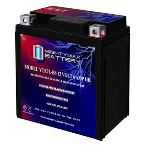 Mighty Max Battery YTX7L-BS -12 Volt 6 AH, 100 CCA, Rechargeable Maintenance Free SLA AGM Motorcycle Battery