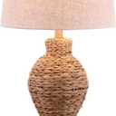 JONATHAN Y Elicia Farmhouse 31" Water Hyacinth Table Lamp, Natural