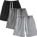Gihuo Mens Sweat Shorts Cotton Athletic Shorts Vintage Acid Wash Drawstring Workout Shorts (Medium, Black, Dark Grey, Light Grey)