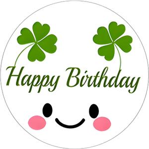 Cute Happy Birthday Stickers Lucky Smile 1.5" 1000 PCS Round Labels for Party, Holiday Decorative Envelope Sealing,Gift Packing, Baby Shower
