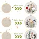 Santune 3 Sets Embroidery Kit,Cross Stitch Kits for Beginners,Needlepoint Kits for Adults with Easy Floral Pattern Hand Crafts,Hoop,Needle,Mothers Day Gifts