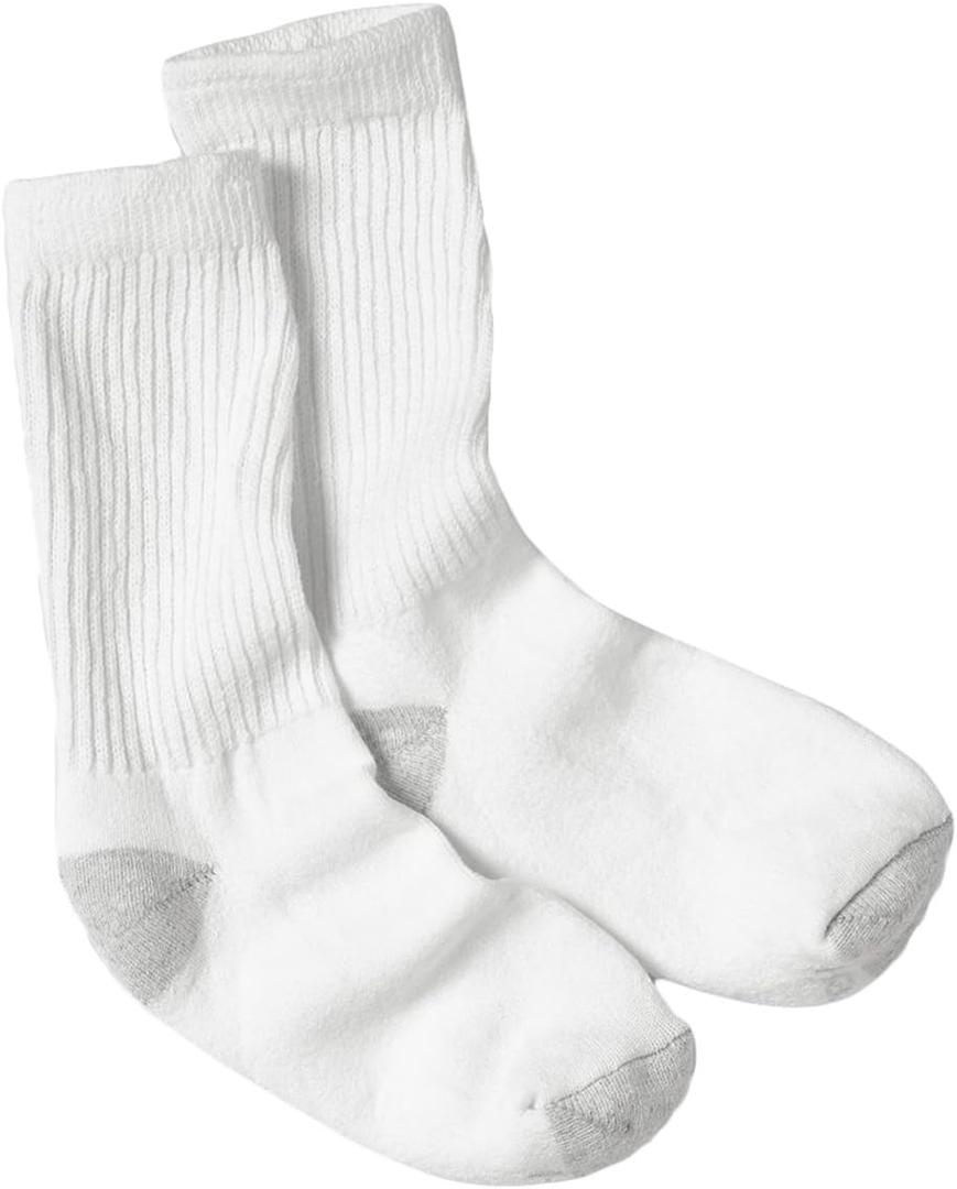 Hanes Women's Soft Moisture-Wicking Crew Socks (5-9, White - 10 Pack)
