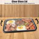 Griddle Glass Lid for Vayepro 22 inch Flat Griddle, Clear Pot Cover Accessories, Glass Basting, Keep Warm and Prevent Splashing, Lids with Heat-Resistant Handle