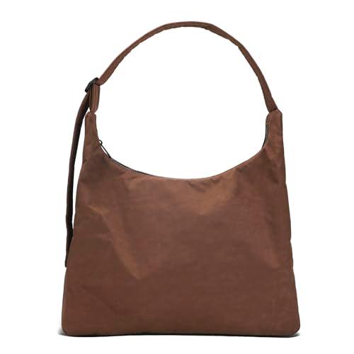 Large Nylon Shoulder Bag with Adjustable Quilted Strap – Fits 13" Laptop, Interior Zip Pocket