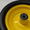 2 Pcs 13x6.50-6 Lawn Mower Tires Flat Free with 3/4" Chrome Steel Bearings, 13x6.50-6 Zero Turn Mower Front Tires, 13x6.5-6 Flat Free Lawn Mower Tires for Commercial Grade Lawn, 5.5"-7.5" Centered Hub (Yellow)