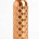 Pure Copper Water Bottle Embossed Honeycomb - 32 oz | Handmade Ayurvedic Copper Vessel for Health & Wellness | Leak-Proof, BPA-Free, Eco-Friendly Gift Bottle