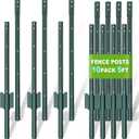 Metal Fence Post 5FT 10 Pack Heavy Duty Garden Fence Posts for Wire Fencing