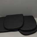 BUYUE 14" Metal Chair Cushions with Magnetic Set of 4, Luxury PU Leather Waterproof Anti-Slip Seat Pads for Kitchen Cafe Dining Bistro Stackable Chairs (U-Shape, Black, 4)