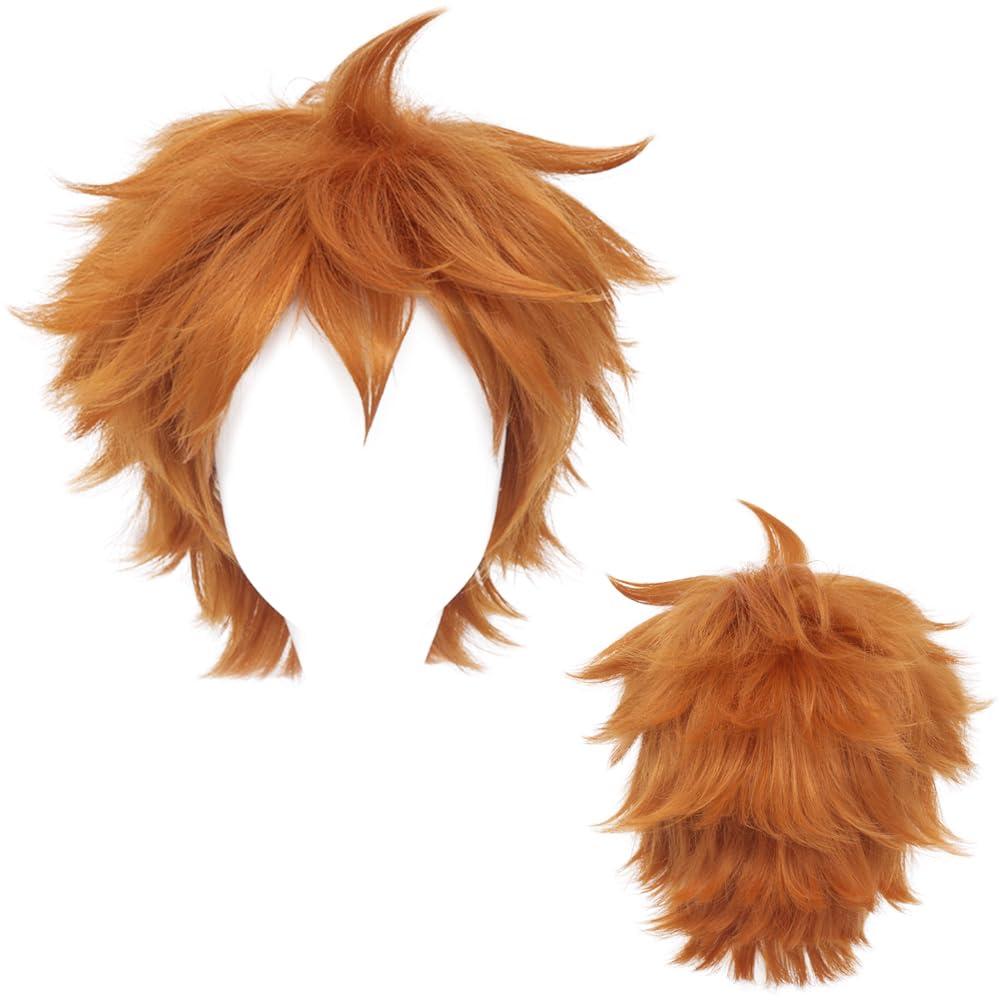 Short Orange Anime Show Cosplay Costume Wig Fashion Synthetic Hair Wigs for Men