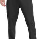 3 Pack Mens Athletic Sweatpants with Zipper Pockets,Workout Gym Joggers Pants for Men Running Jogging Pants (Black, L)