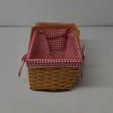 Yesland Picnic Basket, Natural Woven Basket with Double Folding Handles, Woodchip Basket & Organizer Blanket Storage for Egg Gathering, Wedding, Candy Gift & Toy (13 x 8 x 6-1/4 Inches)