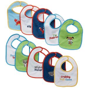 Neat Solutions Water Resistant Drooler Bib Set, Multi-Color, 10 Count