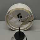 12.6inch Flush Mount Ceiling Light Fixture,3-Light Modern Close to Ceiling Light with 2-Layer Linen Fabric Shade,Farmhouse Drum Ceiling Mount Lamp for Bedroom Hallway Living Room