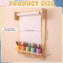 21 Inch Wooden Easel Paper Roll Holder Wall Mount with Drawing Board Storage Shelf Painting Paper Roll Butcher Papers Dispenser for Home Playroom Office School, 29.5 x 21.6 x 3.9 inches