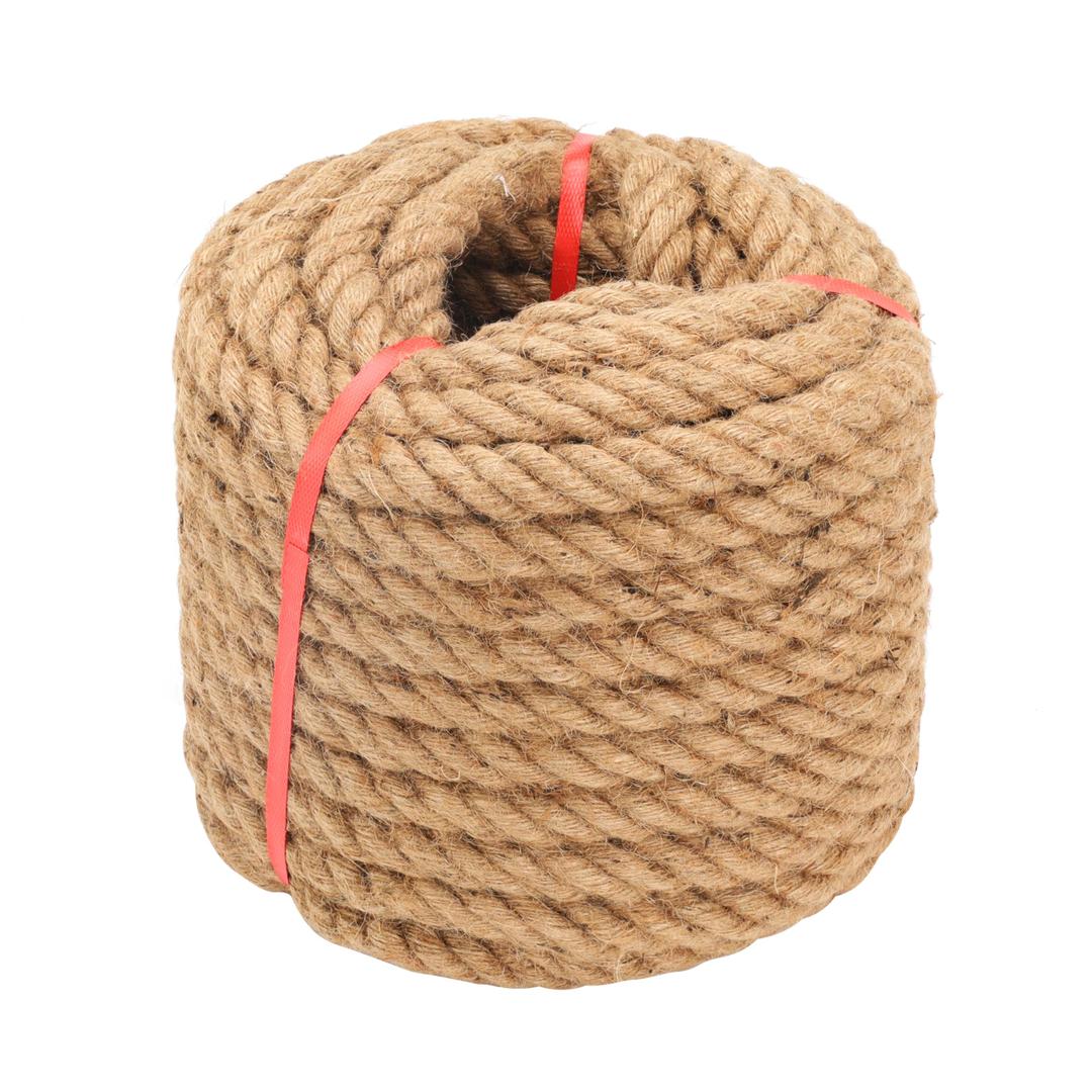 Jute Rope, 20mm Thick Twisted Manila Ropes,Tug of War Rope, Natural Heavy Duty Hemp Rope for Swing Bed, Crafts, Railing, Tug of War, Home Decorating (20mm,50ft)