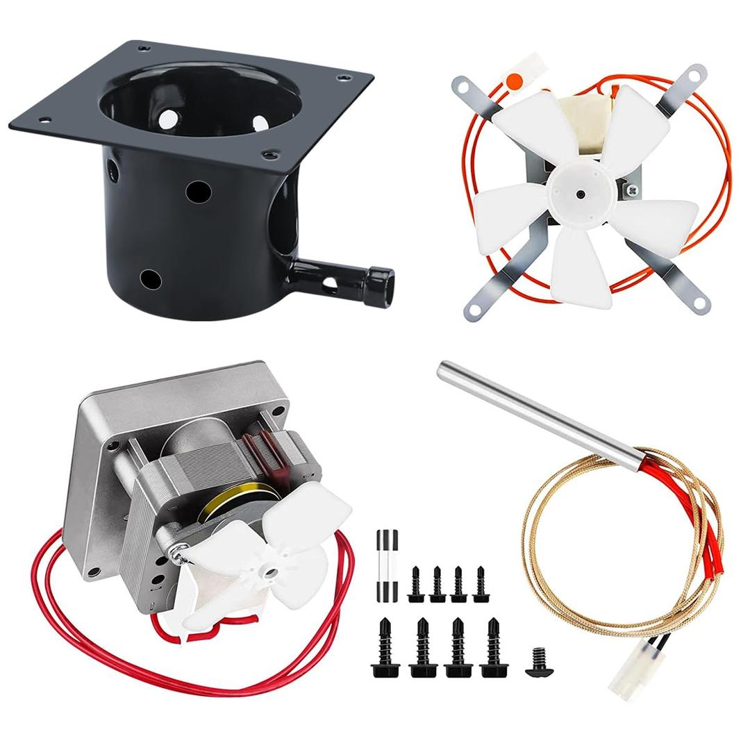 Grill Replacement Parts Kit Induction Fan, Auger Motor, Fire Burn Pot and Hot Rod Ignitor, Traeger Grill Parts Replacement, Pit Boss Grill Parts Replacement