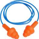 Flents Corded Ear Plugs with 1 Reusable Case, 25 Pair for Sleeping, Snoring, Loud Noise, Traveling, Concerts, Construction, & Studying, Noise Reduction and Comfort, Contour to Ears, Orange, NRR 26