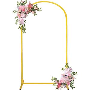 Fivenl Arch Backdrop Stand 7.2FT Balloon Arch Stand Stable Gold Wedding Arch Frame Metal Arch Backdrop Stand for Wedding Ceremony Birthday Party Bridal Baby Shower Banquet Decoration
