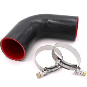 90 Degree Elbow Coupler Silicone Hose 4-Ply 3-inch for Turbo/Intercooler/Intake Piping,Length 120mm Thickness 5mm with T-Bolt Clamp
