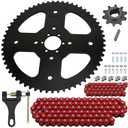 60T Sprocket 420 Chain with 90 Links Rear Chain Replacement for Mini Bike Coleman BT200X CT200U-EX CT200U CT100U CC100X Baja MB200 Doodlebug DB30 Predator 212 196cc Parts 42 Links (40mm Bore) (Black)