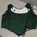 Scarlet Darkness Corset Tops for Women Renaissance Boned Overbust Bustier Corset Top (16, Deep Green)