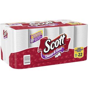 Scott Paper Towels, Choose-a-Sheet, Mega Roll, 15 Rolls (Pack of 1)