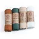 Meracorallo Muslin Swaddle Blanket Silky Soft Receiving Blanket Swaddle Wrap for Baby Boys and Girls, 47 x 47 inches, Set of 4 Solid Color, Brown Green Beige White