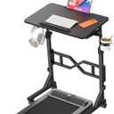 Oransail Small Standing Desk with Wheels, 29.5-45.3 Inch Adjustable Height, Portable Treadmill Desk, Rolling Computer Table for Walking Pad with a Cup Holder and a Hook