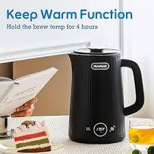 Arofeer® 1.7L(57oz) Large Electric Kettle Temperature Control, 7+Cups Electric Tea Kettle for Coffee&Tea, 2 quarts Big Hot Water Kettle Electric with,1200W,Keep WarmBlack