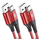USB Type C Cable 3.1A Fast Charging [2-Pack 3.3ft], Sweguard USB-A to USB-C Charger Nylon Braided Cord for Samsung Galaxy S21 S20 S10 S9 S8 Plus, Note 20 10 9 8 7, A71 A51 A32, LG, Moto, PS5-Red