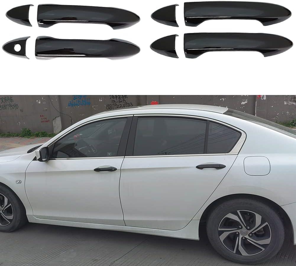 AOKIO Glossy Black Exterior Door Handle Cover Trim for Honda Accord Sedan Accessories 2013 2014 2015 2016 2017 Without Smart Keyhole