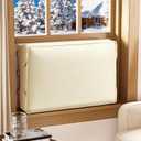 Air Conditioner Cover Indoor - Window Ac Covers for Inside, Windproof, Dustproof and Waterproof Window Air Conditioner Cover for Winter, Insulation for Wall Ac Unit 21"W x 15"H x 3.5"D, Beige