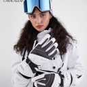 Ski Gloves for Men Women - Winter Snow Windproof Waterproof Skiing Snowboarding for Cold Weather Warm (X-Large, White)