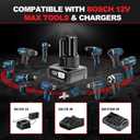 High Capacity2Pack 6.0Ah Replacement GBA12V60 for Bosch 12v Batteries BAT414 GBA12V30 BAT414-2PK BAT411, Compatible with Bosch12V Max Cordless Power Tools & Chargers GAL12V-20 GAL12V-40 GAX1218V-30