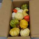 Winlyn 30 Pcs Assorted Rustic Harvest Artificial Pumpkins Gourds Squashes Decorative Fall Pumpkins Fake Foam Pumpkins Autumn Party Thanksgiving Halloween Table Centerpiece Wreath Mantle Bowl Filler