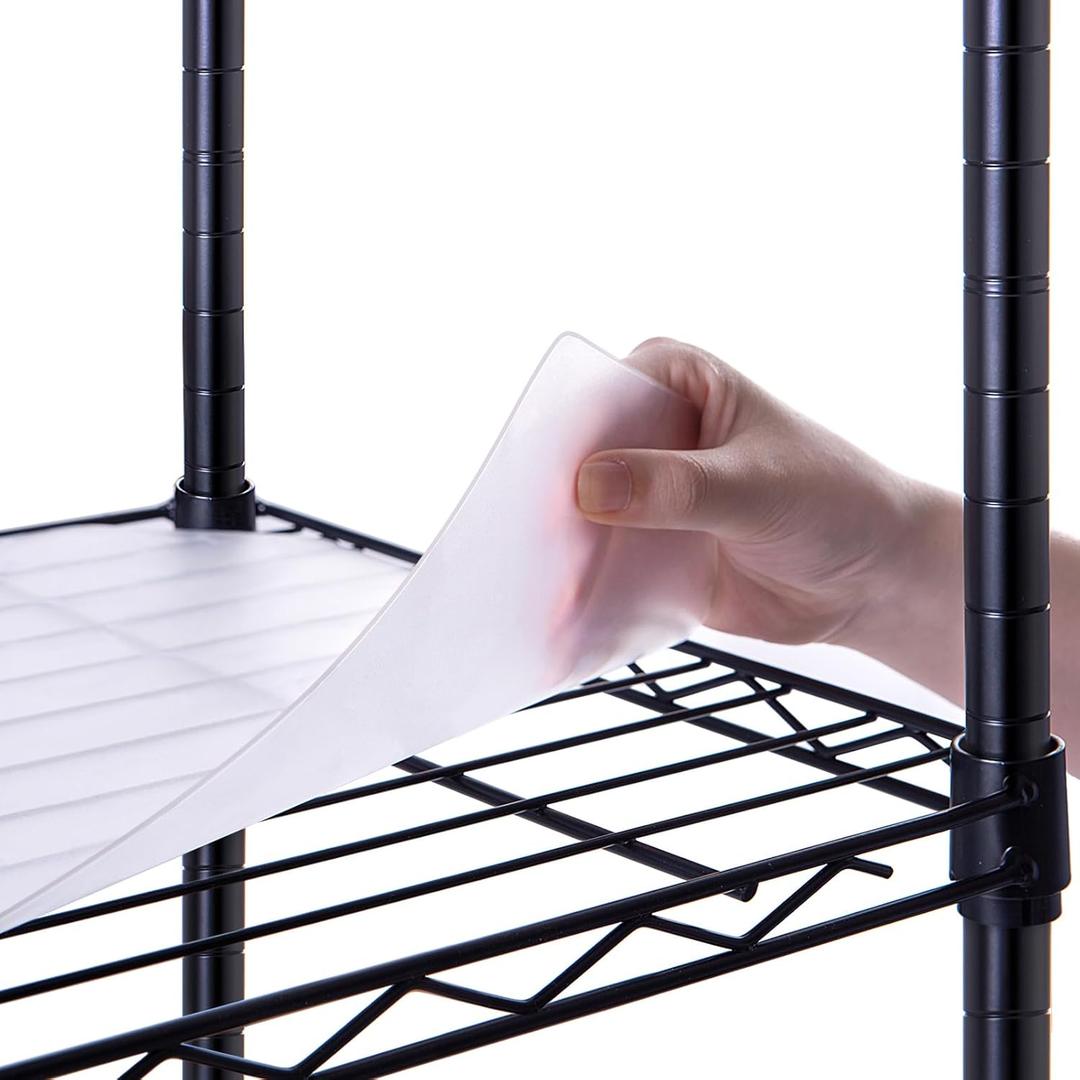 Poofzy Wire Shelf Liner 13.3" X 22.8", Non-Adhesive Plastic Shelf Liners for Wire Shelving, Waterproof Protector Mats (3PK, Clear)